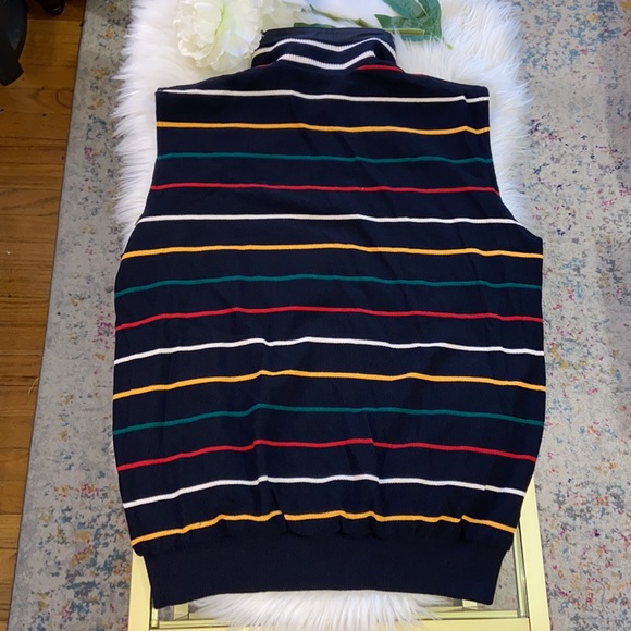 Green Coast Men Yachting Outfit Reversible Navy Blue/Colorful Stripped Vest XXL - Picture 6 of 17